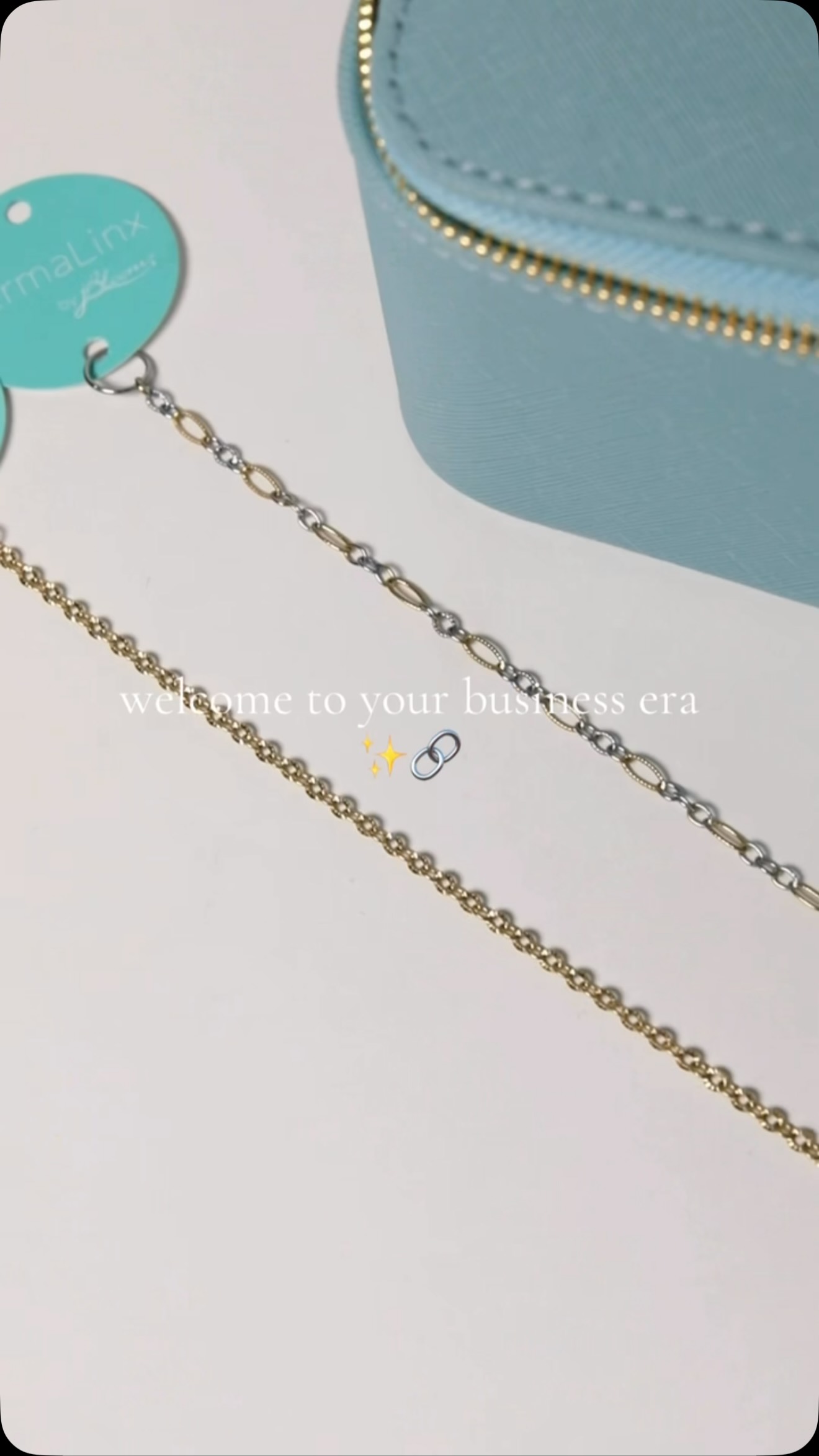 starting your own permanent jewelry business just got even better 👀🔗✨

start your PermaLinx business THIS MONTH and you’ll get 2 FREE chains + the cutest jewelry box 🥹🤍

your starter kit already comes with:
✨ 12 PermaLinx chains
✨ 2 pliers + cutters
✨ 1 screwdriver
✨ branded tote bag
✨ + SO much more

those extra 2 FREE chains = even more options to create, sell & grow your business from day one 🔗✨

if you’ve been waiting for a sign to start your own business… this is it!! start your PermaLinx business this month & let’s get you LINXING!! ✨